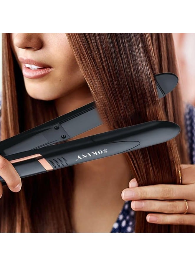 Sokany Professional Hair Straightener with Ceramic Plates, Keratin, Antibacterial Nano Silver Technology, Temperature Control, Instant Heat-up, Auto-Off Protection, SK-390, Black - Image 5