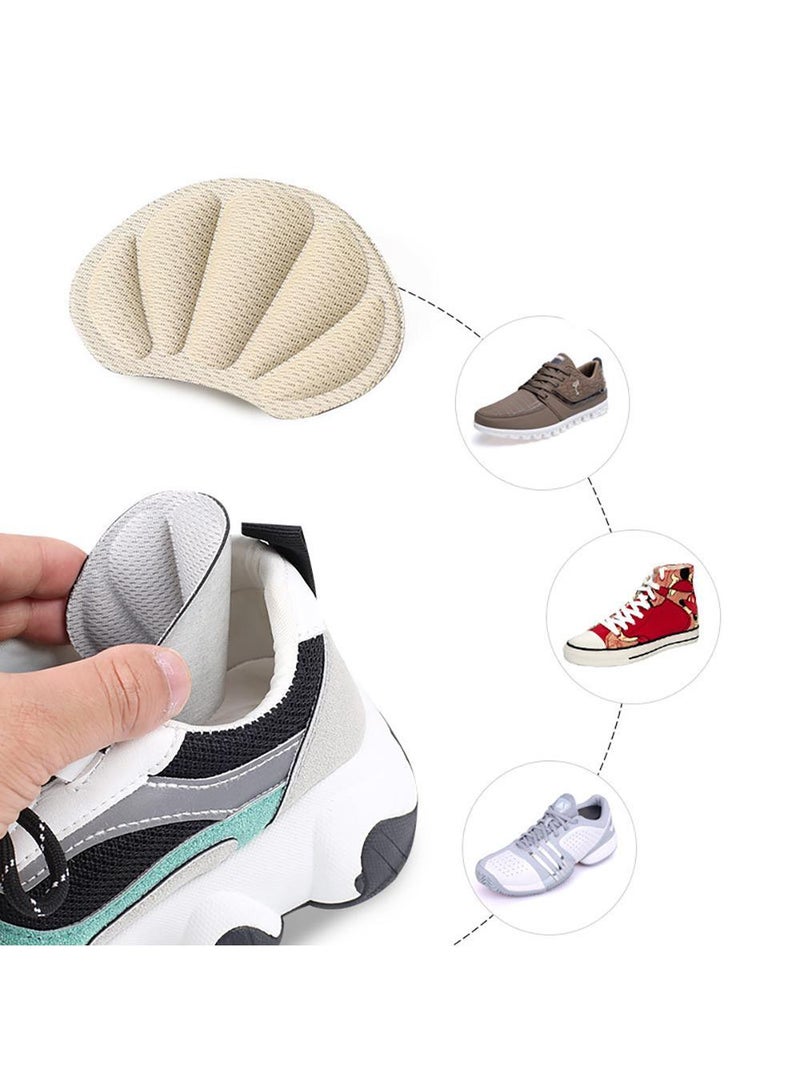 Sweet seven Back of Heel Cushion Inserts - Improve Shoe Fit with Reusable Adhesive Heel Guards Liners - Mesh Heel Grips Pads for Boots and Loose Shoes - 2 Pairs, Beige - Women and Men - Image 2