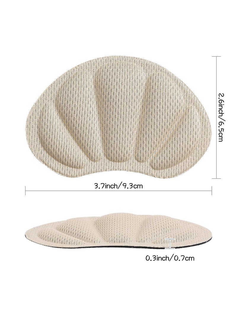 Sweet seven Back of Heel Cushion Inserts - Improve Shoe Fit with Reusable Adhesive Heel Guards Liners - Mesh Heel Grips Pads for Boots and Loose Shoes - 2 Pairs, Beige - Women and Men - Image 5