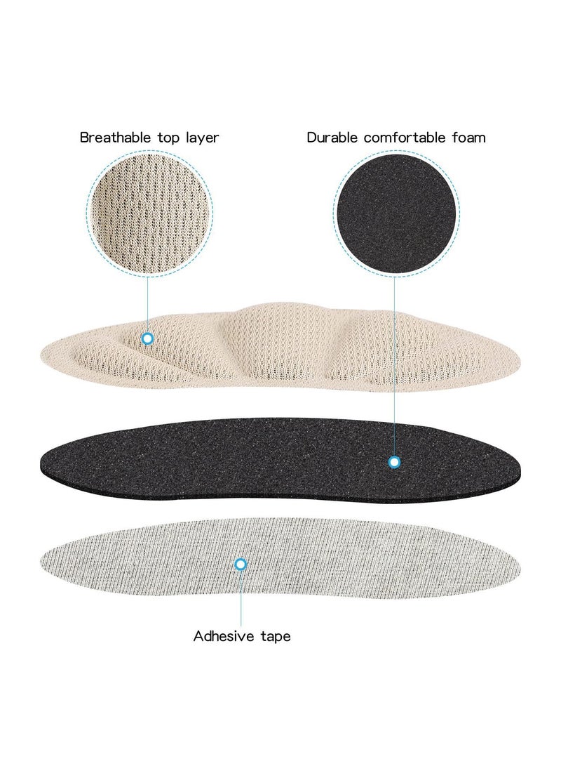 Sweet seven Back of Heel Cushion Inserts - Improve Shoe Fit with Reusable Adhesive Heel Guards Liners - Mesh Heel Grips Pads for Boots and Loose Shoes - 2 Pairs, Beige - Women and Men - Image 3