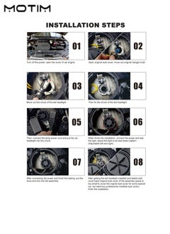 Motim 2 Pieces Car LED Headlight Bulbs Kits H8/9/11, IP67 Waterproof Car LED Headlight Bulbs 6000K 10000LM, High Low LED Bulbs Lamp, Plug and Play  - Image 3