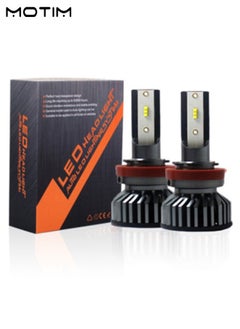 Motim 2 Pieces Car LED Headlight Bulbs Kits H8/9/11, IP67 Waterproof Car LED Headlight Bulbs 6000K 10000LM, High Low LED Bulbs Lamp, Plug and Play  - Image 1