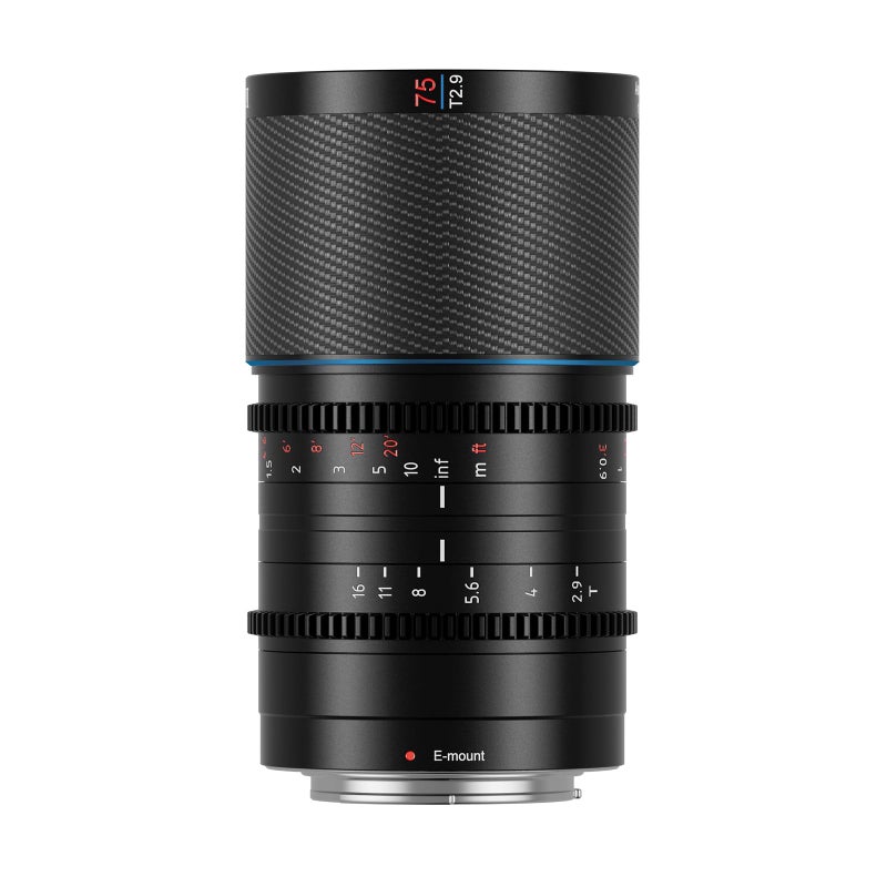 SIRUI Saturn 75mm T29 16X Full Frame Carbon Fiber Anamorphic Lens Cine Lens for E Mount Cameras Less Than 500g Neutral Flare