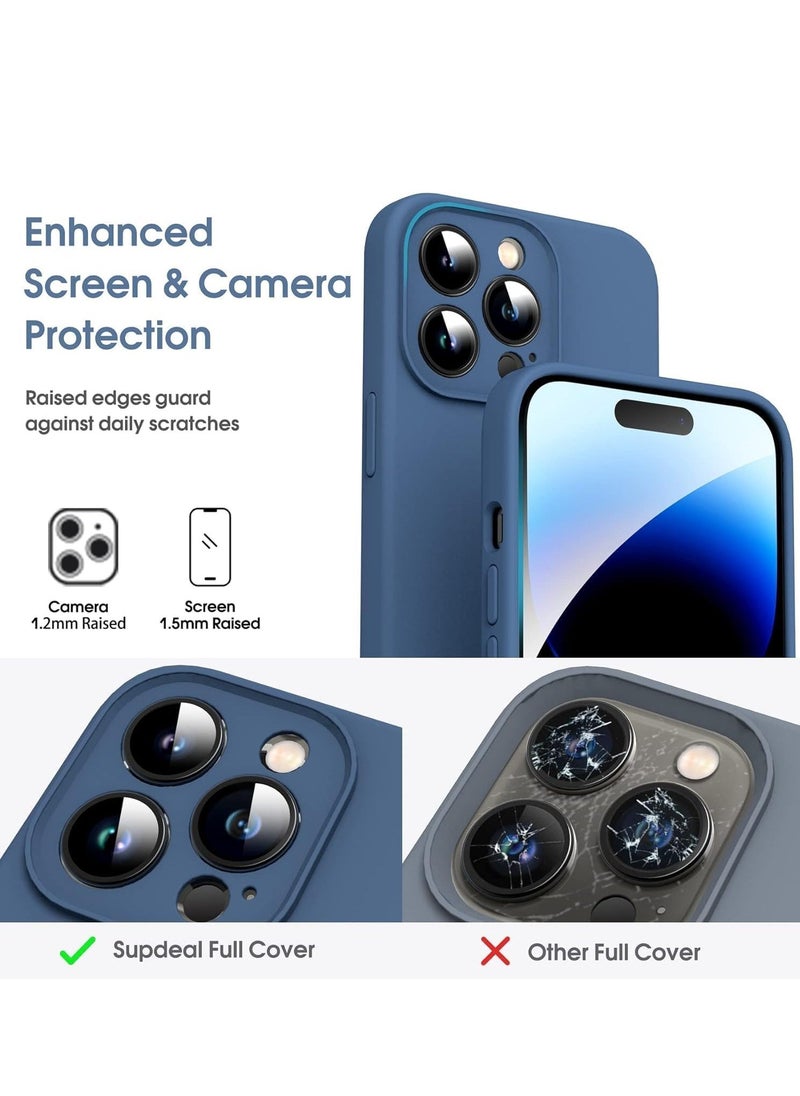 Raxoom Case for iPhone 14 Pro Max Cover Blue Slim Fit Soft Back TPU Cover Flexible Silicone Cover Matte for iPhone 14 Pro Max - Image 2