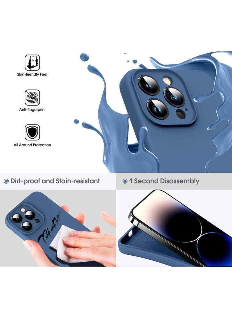 Raxoom Case for iPhone 14 Pro Max Cover Blue Slim Fit Soft Back TPU Cover Flexible Silicone Cover Matte for iPhone 14 Pro Max - Image 3