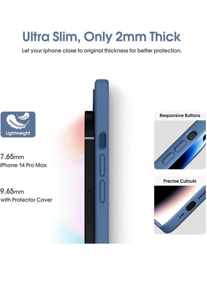 Raxoom Case for iPhone 14 Pro Max Cover Blue Slim Fit Soft Back TPU Cover Flexible Silicone Cover Matte for iPhone 14 Pro Max - Image 4