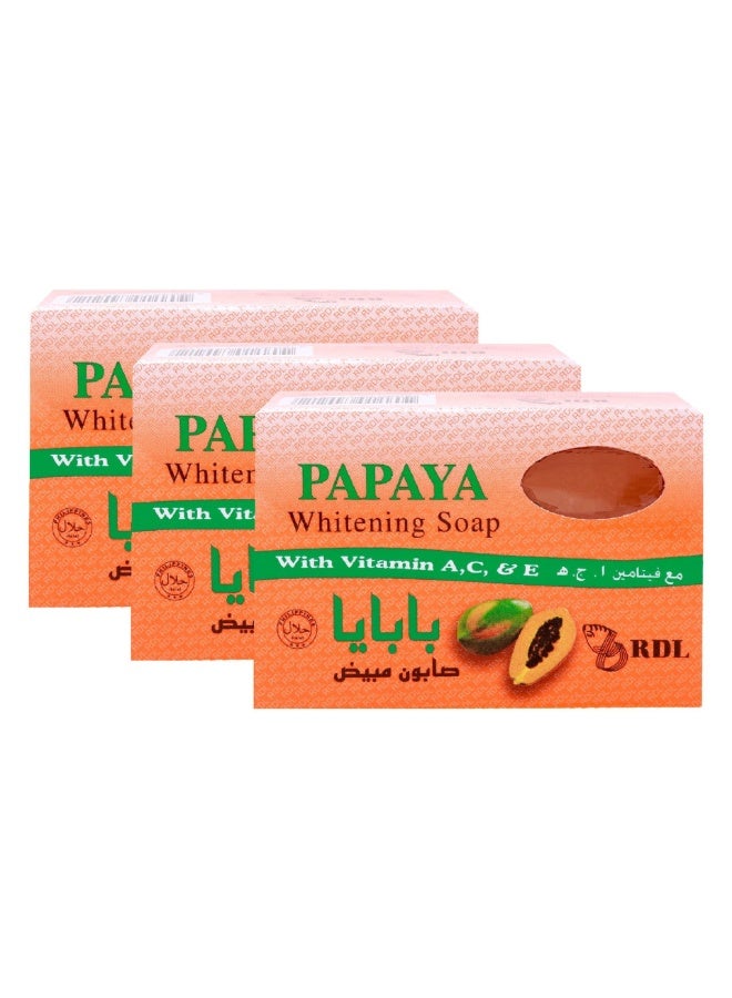 RDL Papaya Whitening Soap Value Pack - 3 x 135g - Image 1