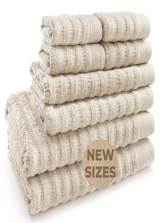 Softerry Pure Organic Cotton Bath Towel Set - 100% Soft Cotton - Extra Absorbent and Durable - 500 GSM Quick Dry - Luxury Hotel & Spa Quality - Fade Resistant - Eco Friendly (Natural, Set of 8) - Image 1