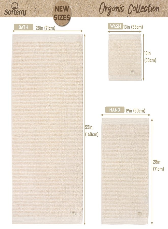 Softerry Pure Organic Cotton Bath Towel Set - 100% Soft Cotton - Extra Absorbent and Durable - 500 GSM Quick Dry - Luxury Hotel & Spa Quality - Fade Resistant - Eco Friendly (Natural, Set of 8) - Image 2