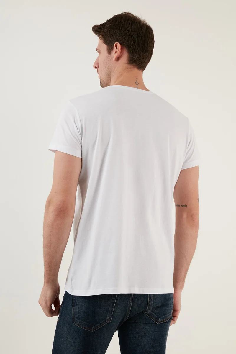 Buratti Text Printed Crew Neck Cotton Slim Fit T Shirt Men's T Shirt 541IFIT