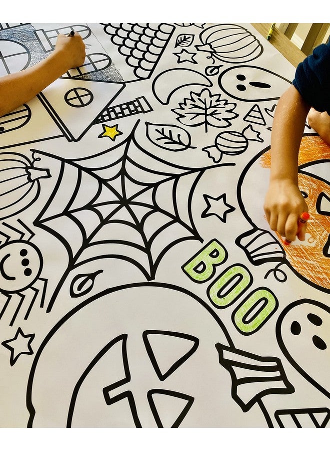 تايني إكسبريشنز ملصق تلوين الهالوين العملاق للأطفال مقاس 30 × 72 بوصة لافتة ورقية ضخمة أو غطاء طاولة للحفلات أو المناسبات المدرسية - Image 4