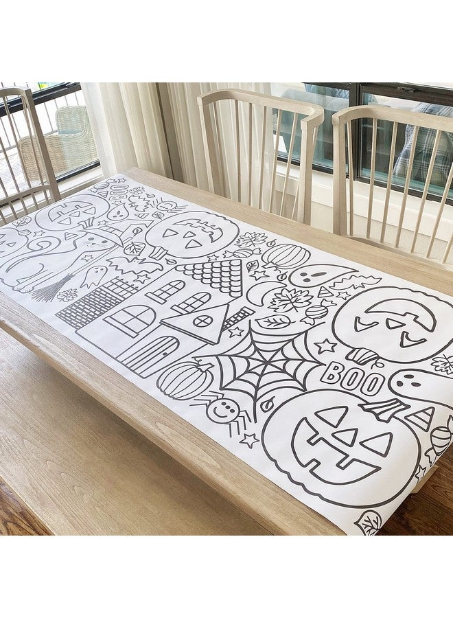 تايني إكسبريشنز ملصق تلوين الهالوين العملاق للأطفال مقاس 30 × 72 بوصة لافتة ورقية ضخمة أو غطاء طاولة للحفلات أو المناسبات المدرسية - Image 2