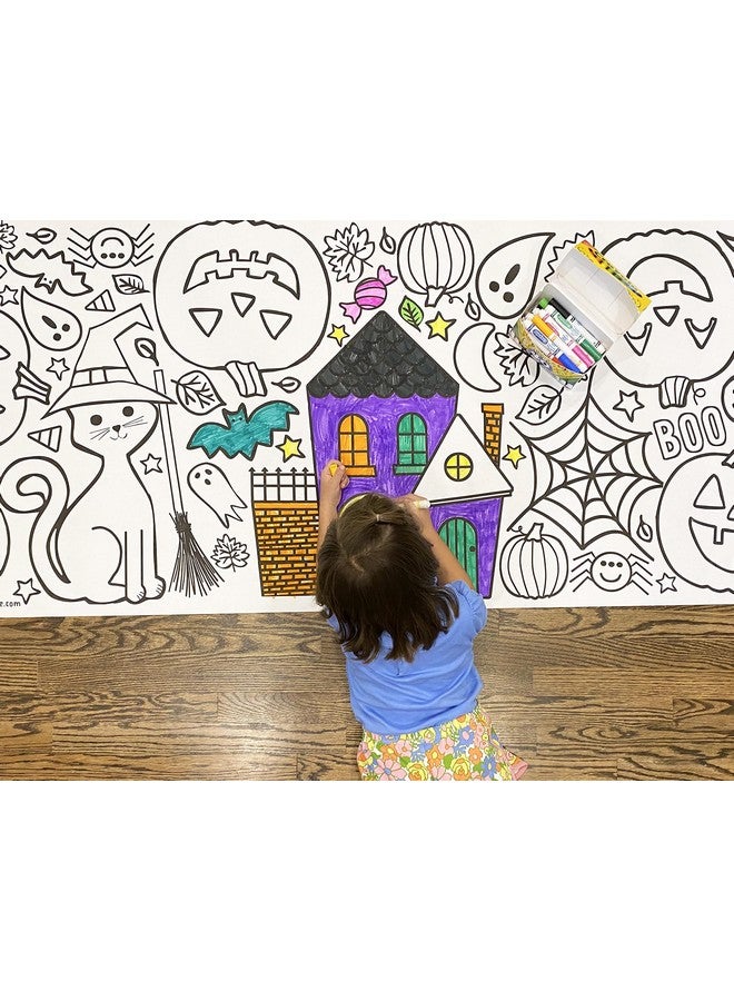 تايني إكسبريشنز ملصق تلوين الهالوين العملاق للأطفال مقاس 30 × 72 بوصة لافتة ورقية ضخمة أو غطاء طاولة للحفلات أو المناسبات المدرسية - Image 5