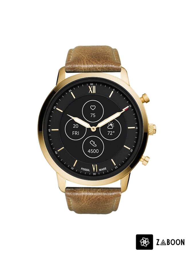 Zaboon سوار ساعة ذكية هجين من فوسيل HR مصنوع من جلد الزيت الشمعي الأصلي - Image 2