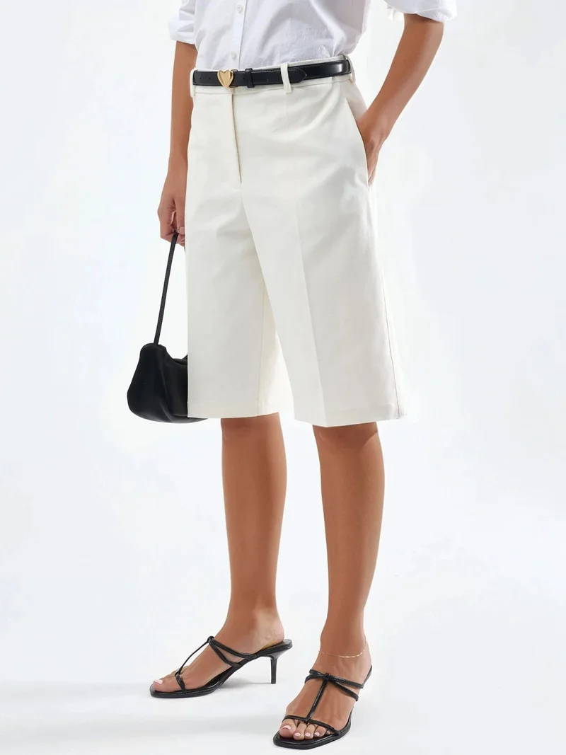 هيكاب Straight Fit Bermuda Shorts (w/out Belt)
