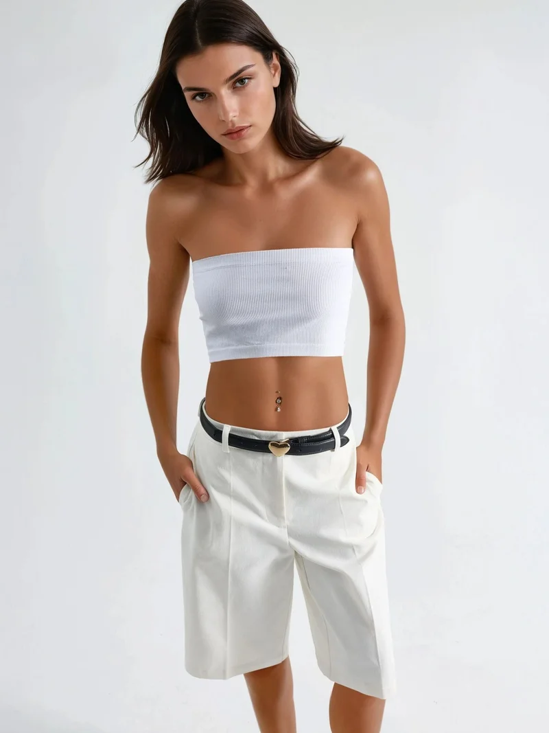 هيكاب Straight Fit Bermuda Shorts (w/out Belt)