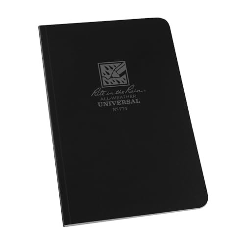 Rite in the Rain Weatherproof Soft Cover Notebook, 4.625" x 7.25", Black Cover, Universal Pattern (No. 774) - Image 1