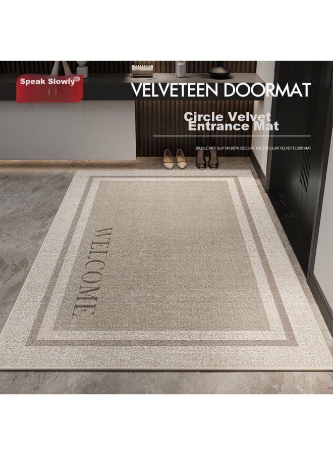 Slowly Say Slowly Enter The Door Mat For Home Use, Can Be Cut, Dust Removal, Non-slip, Water-absorbing, Entrance Door Foot Mat, Wanze Light Brown 60*90cm - Image 2