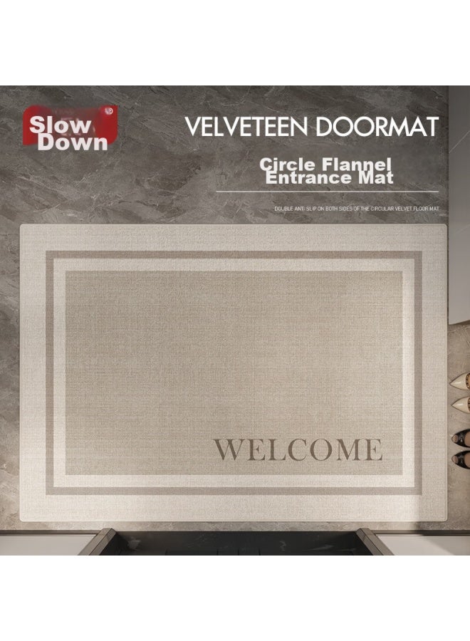 Slowly Say Slowly Enter The Door Mat For Home Use, Can Be Cut, Dust Removal, Non-slip, Water-absorbing, Entrance Door Foot Mat, Wanze Light Brown 60*90cm - Image 4