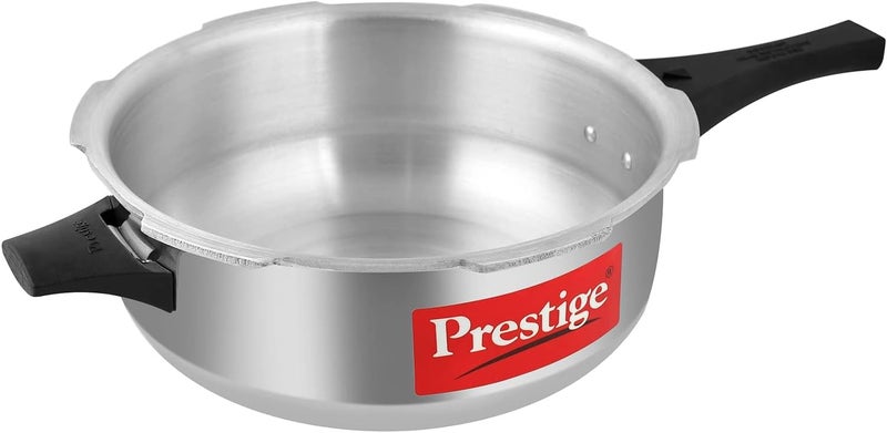 برستيج قدر ضغط شهير من Prestige مزود بغطاء سعة 7.5 لتر وقدر ضغط بدون غطاء سعة 3.5 لتر | مصنوع من الألومنيوم | مقابض جانبية مقاومة للحرارة – لون فضي - Image 5