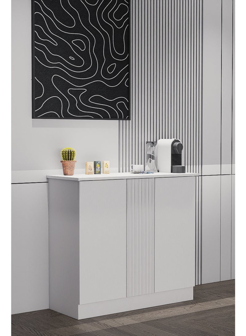 كوفي وورلد ركن القهوة مودرن عصري باللون أبيض. - Image 3