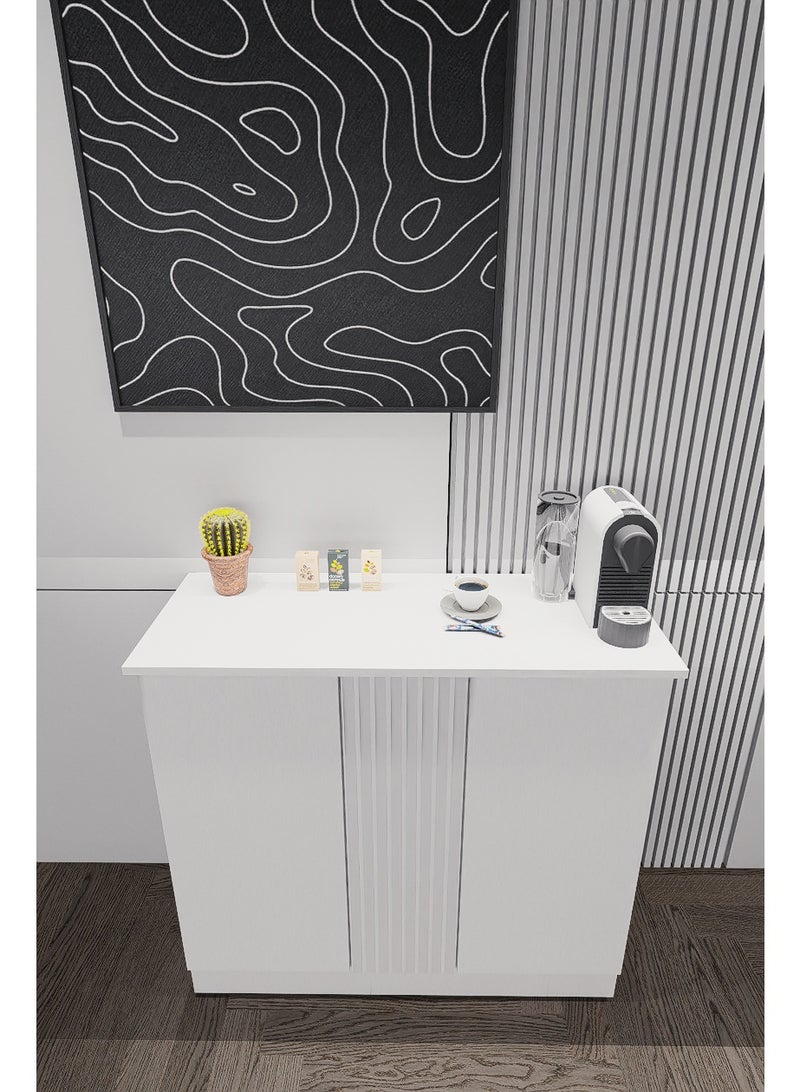 كوفي وورلد ركن القهوة مودرن عصري باللون أبيض. - Image 4