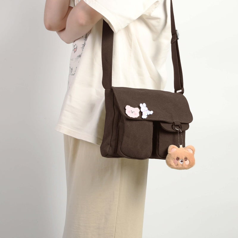 Phaoullzon Kawaii Crossbody Bag Cute Messenger Bags Canvas Shoulder Purse Gifts for Teens - Image 2