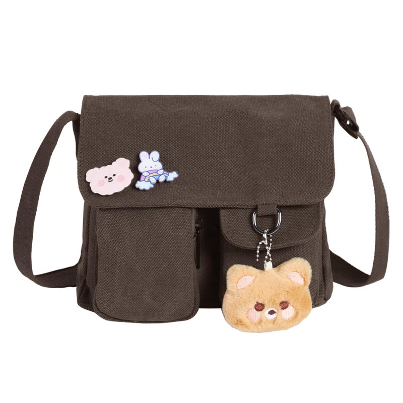 Phaoullzon Kawaii Crossbody Bag Cute Messenger Bags Canvas Shoulder Purse Gifts for Teens - Image 1