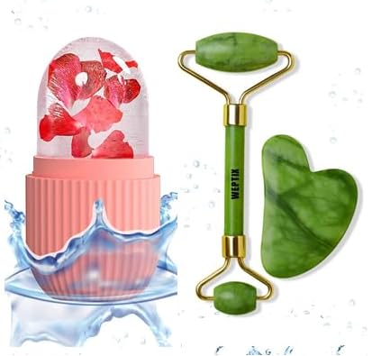 WEPTIX Facial Massager Jade Roller & Gua Sha Tool 100% Natural Himalayan Stone for Face Neck Healing Skin Wrinkles & Face Eye Neck Foot Manual Massage For Women - Image 1