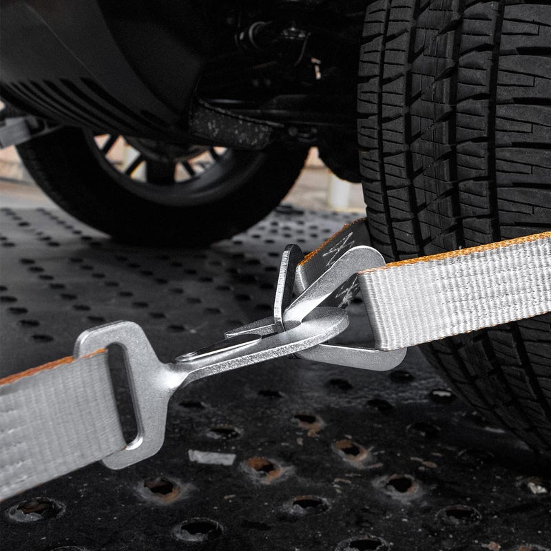 VULCAN Car Tie Down with Twisted Snap Hooks - 2 Inch x 96 Inch - 2 Pack - Silver Series - 3,300 Pound Safe Working Load - Image 4