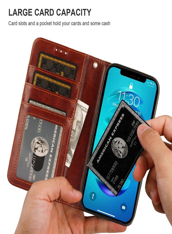 Bocasal for iPhone 14 Pro Wallet Case Compatible with MagSafe Wireless Charging, RFID Blocking Magnetic Leather Case with Card Slots Holder Kickstand Detachable Wrist Strap 6.1 Inch (Brown) - Image 5