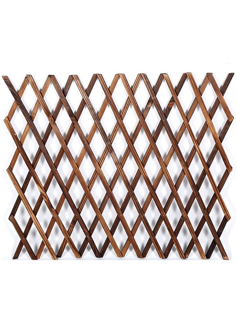 LINGWEI Wooden Wicker Fence Portable Expanding Wicker Garden Lattice Fence Adjustable Garden Barrier - Image 1