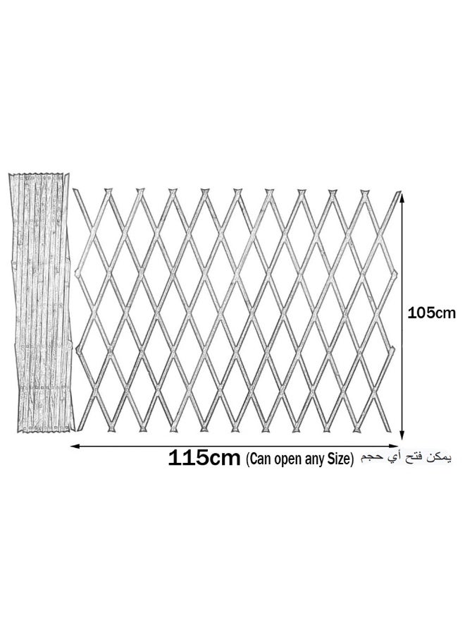 LINGWEI Wooden Wicker Fence Portable Expanding Wicker Garden Lattice Fence Adjustable Garden Barrier - Image 2