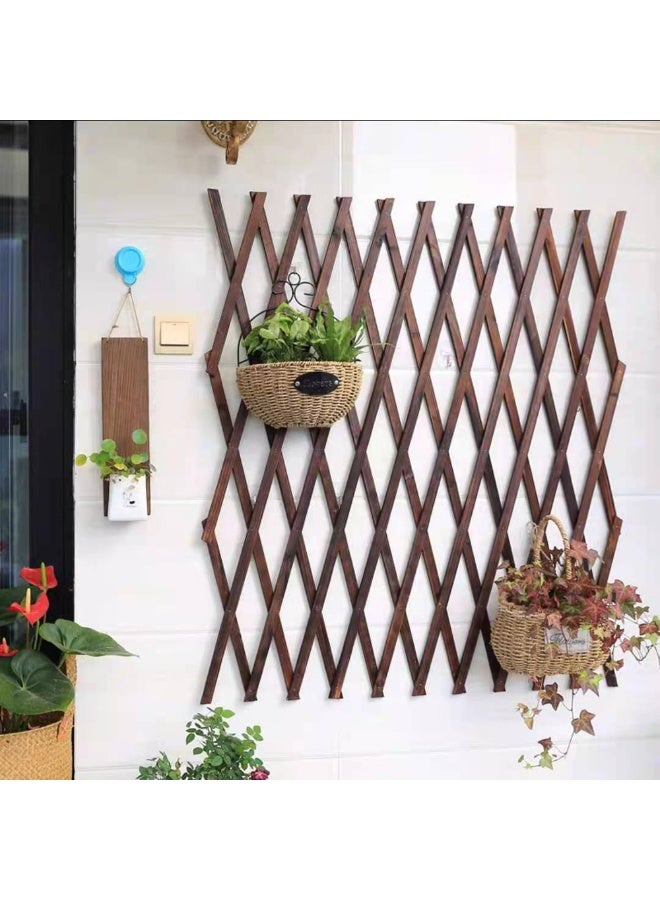LINGWEI Wooden Wicker Fence Portable Expanding Wicker Garden Lattice Fence Adjustable Garden Barrier - Image 3