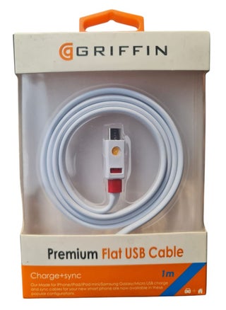 Premium Quality Flat Cable for Fast Charging and Data Transfer with Micro to USB Port - 1 Meter - White, (Smartphone, Charging Adapter) - pzsku/ZB20C553A8EF40D1194C8Z/45/1741332821/35ed9813-e4cf-4569-8da0-7d8d51142e89