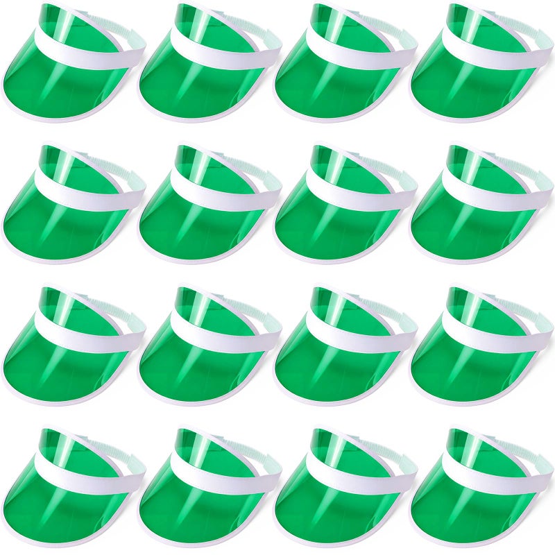 Tarpop 5 Pack Poker Visors Hats Bulk Casino Bingo Visor Casino Dealer Clear Plastic Sun Golf Hats for Women Men Green - Image 2