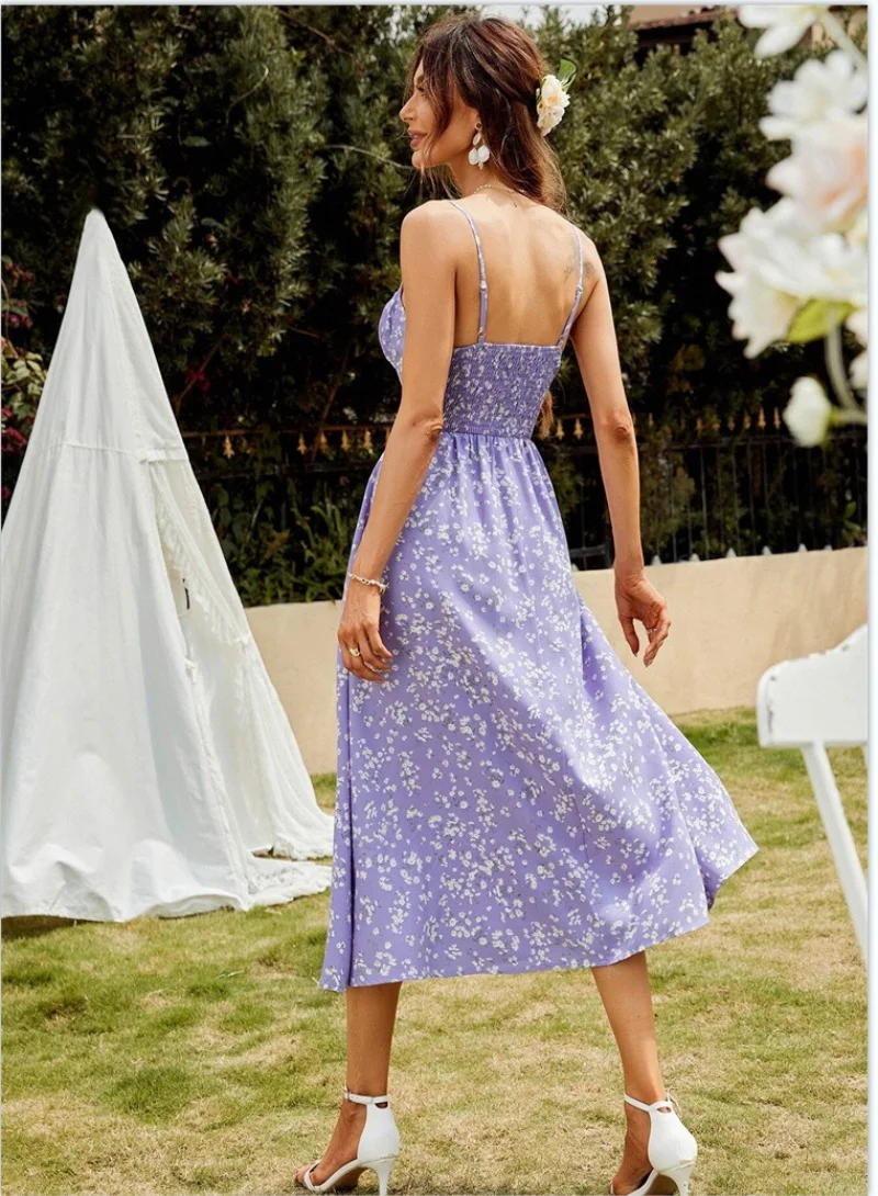 يونيكي Blue Floral Print Dress