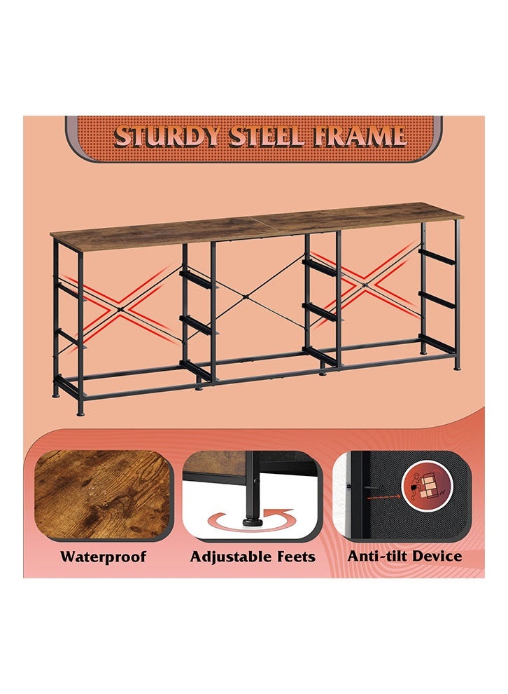 إن كي أكس نموذج تلفزيون كبير الحجم ذو 9 أدراج لغرفة النوم الداخلية باللون البني مقاس 63 بوصة - Image 5