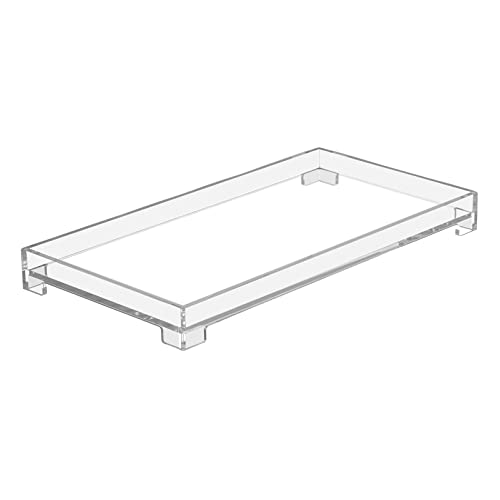 DELIPPLY Vanity Bathroom Tray, Acrylic Rectangle Decorative Catchall Organizer Storage Tray (Large-Clear) - Image 1