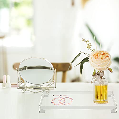 DELIPPLY Vanity Bathroom Tray, Acrylic Rectangle Decorative Catchall Organizer Storage Tray (Large-Clear) - Image 3