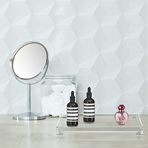 DELIPPLY Vanity Bathroom Tray, Acrylic Rectangle Decorative Catchall Organizer Storage Tray (Large-Clear) - Image 2