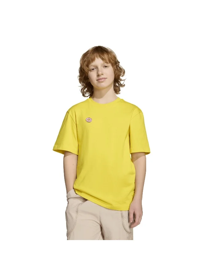 Adidas J Sim Gfx T Yellow Training T-Shirts For Junior 7-8Y