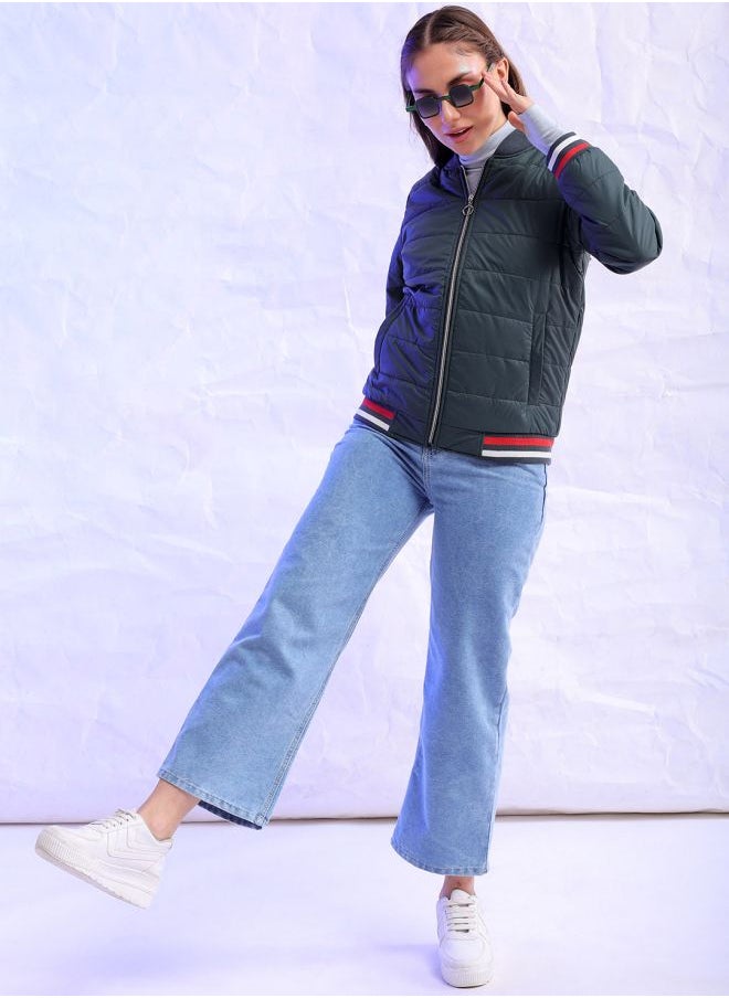 Freehand - Women Casual Regular Fit Long Sleeve Puffer Jacket With Rib - Image 1