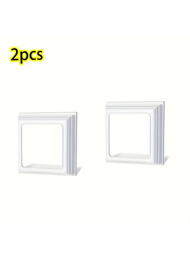 2Pcs White Plastic Column Sleeves For Wooden Vinyl Columns Stair Handrails Fence Deck - Image 1