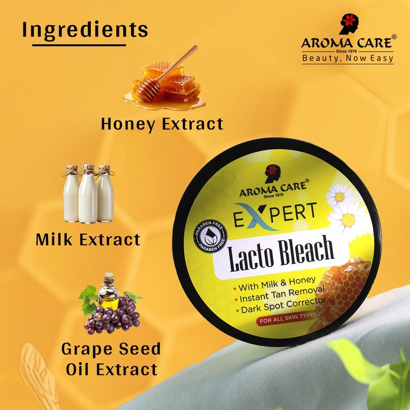 Aromacare Aroma Care Lacto Bleach with Milk Honey by Aroma Care Tan Removal Dark Spot Corrector For All Skin Types 400gm - Image 2