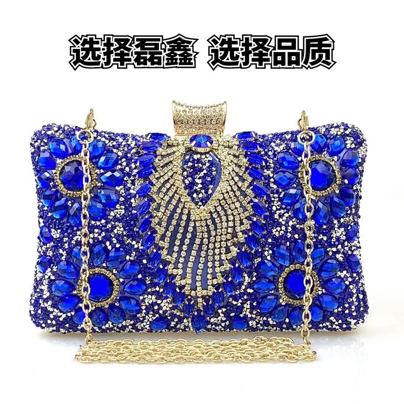 Women'S Bag 2022 New Diamond Flower Dinner Bag Flash Diamond Banquet Clutch Bag Socialite Dress Evening Bag - Image 2