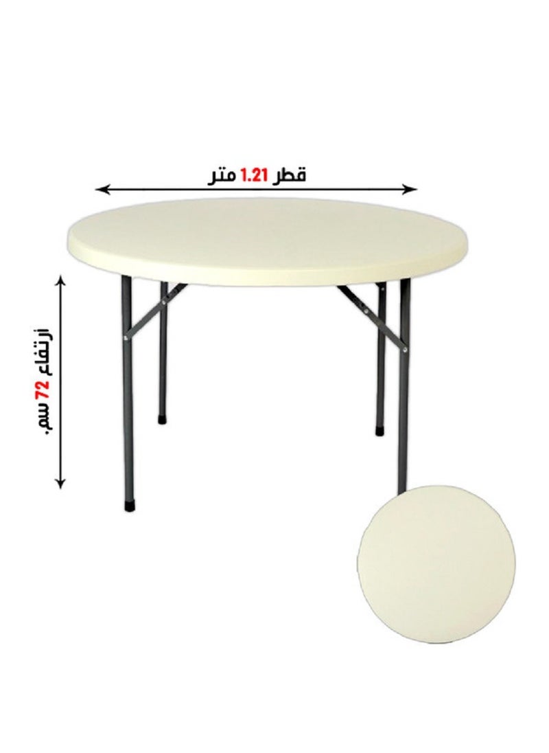 Generic Portable Folding Plastic Round Table 121x72cm  - Image 2