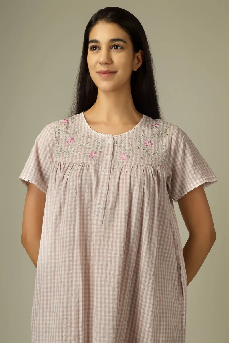 After Dark Simone, Embroidered Nightdress
