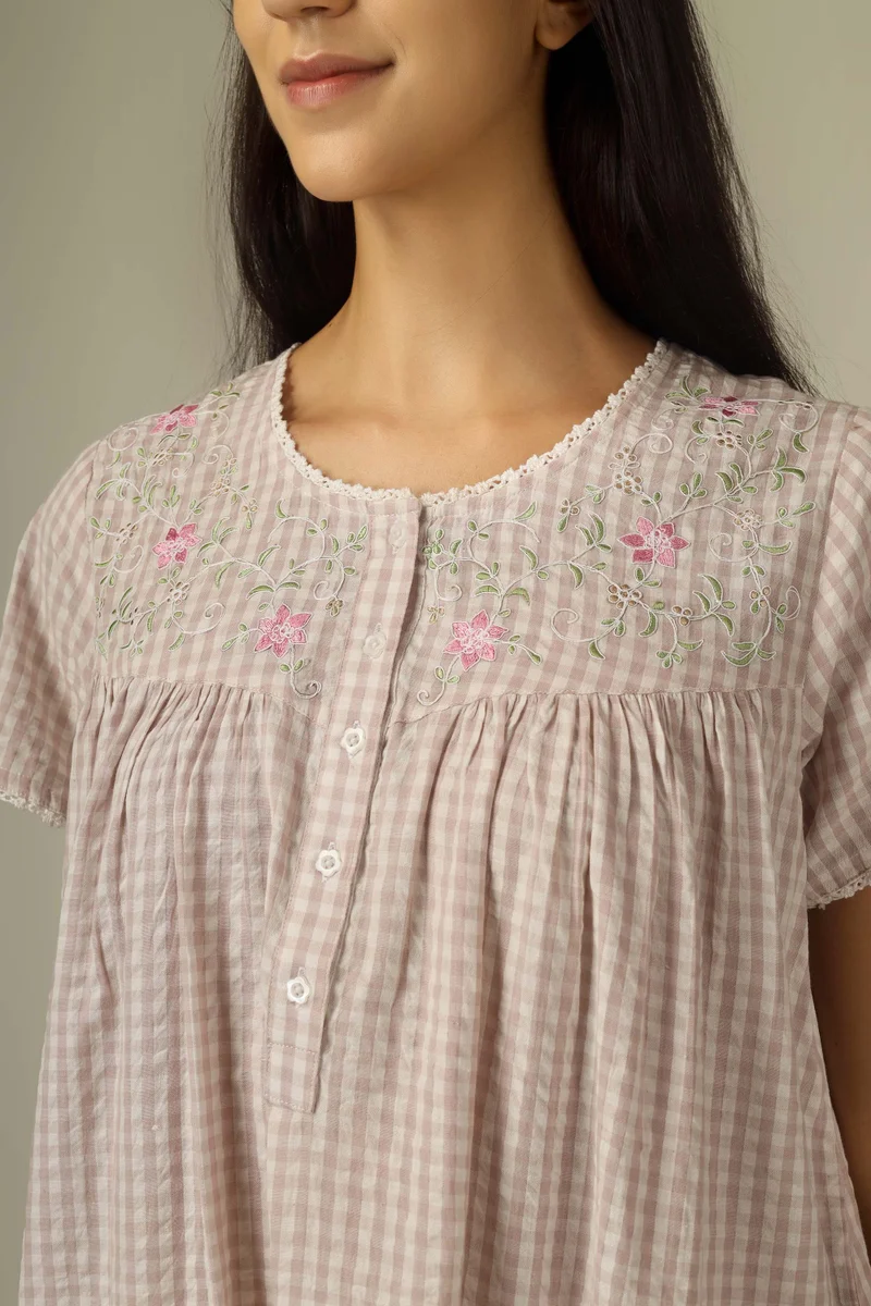 After Dark Simone, Embroidered Nightdress