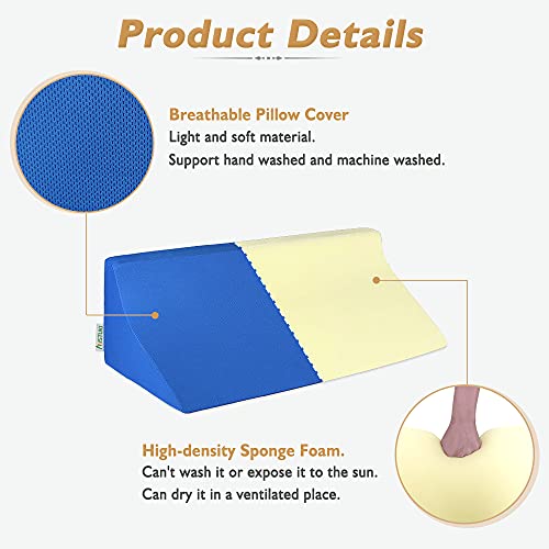 Mistuki Bed Wedge Pillow for Sleeping Seniors Incline Triangle Pillow Adults Post Surgery Back Support Bedsore Pressure Relief Positioning Foam Medical Wedge Bedridden Patient Body Leg Support（23.6"） - Image 5